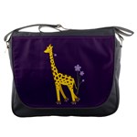 Purple Roller Skating Cute Cartoon Giraffe Messenger Bag