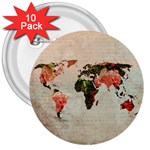 Vintageworldmap1200 3  Button (10 pack)