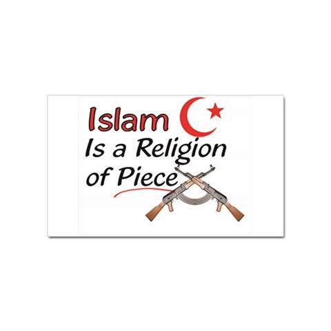 Islam Is a Religion of Piece Sticker Rectangular (100 pack) from UrbanLoad.com Front