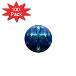 Glossy Blue Cross Live Wp 1 2 S 307x512 1  Mini Button Magnet (100 pack)