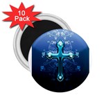 Glossy Blue Cross Live Wp 1 2 S 307x512 2.25  Button Magnet (10 pack)