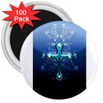 Glossy Blue Cross Live Wp 1 2 S 307x512 3  Button Magnet (100 pack)