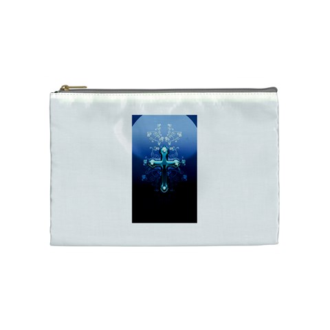 Glossy Blue Cross Live Wp 1 2 S 307x512 Cosmetic Bag (Medium) from UrbanLoad.com Front