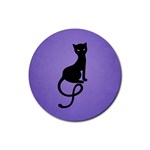 Purple Gracious Evil Black Cat Drink Coasters 4 Pack (Round)