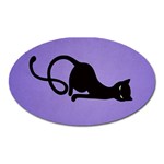 Purple Gracious Evil Black Cat Magnet (Oval)