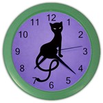 Purple Gracious Evil Black Cat Wall Clock (Color)