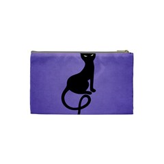 Purple Gracious Evil Black Cat Cosmetic Bag (Small) from UrbanLoad.com Back