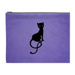 Purple Gracious Evil Black Cat Cosmetic Bag (XL)