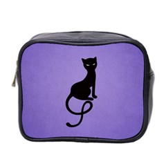 Purple Gracious Evil Black Cat Mini Travel Toiletry Bag (Two Sides) from UrbanLoad.com Front