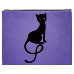 Purple Gracious Evil Black Cat Cosmetic Bag (XXXL)