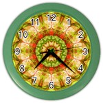 Red Green Apples Mandala Wall Clock (Color)