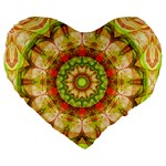 Red Green Apples Mandala 19  Premium Heart Shape Cushion