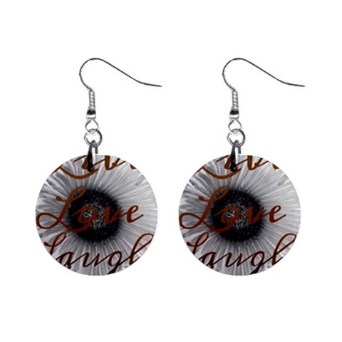 Live love laugh Mini Button Earrings from UrbanLoad.com Front