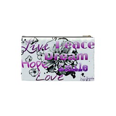 Live Peace Dream Hope Smile Love Cosmetic Bag (Small) from UrbanLoad.com Back