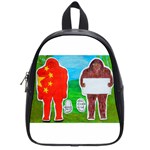 2 Yeh Ren,text & Flag In Forest  School Bag (Small)