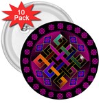 Endless Knot 3  Button (10 pack)
