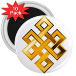 Endless Knot gold 3  Magnet (10 pack)
