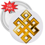 Endless Knot gold 3  Button (100 pack)