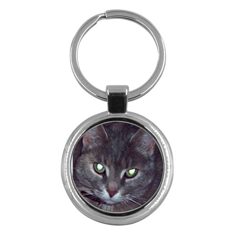 Cat With Glowing Eyes Key Chain (Round) from UrbanLoad.com Front