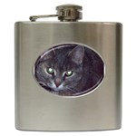 Cat With Glowing Eyes Hip Flask (6 oz)
