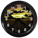 Dark Meadow Landscape  Wall Clock (Black)