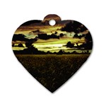 Dark Meadow Landscape  Dog Tag Heart (One Sided) 