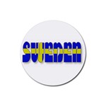 Flag Spells Sweden Drink Coaster (Round)