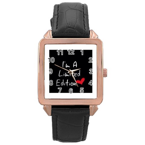 Your own Image Rose Gold Leather Watch  from UrbanLoad.com Front