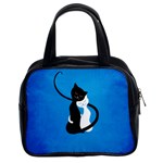 Blue White And Black Cats In Love Classic Handbag (Two Sides)