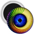 Eerie Psychedelic Eye 3  Button Magnet