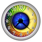 Eerie Psychedelic Eye Wall Clock (Silver)