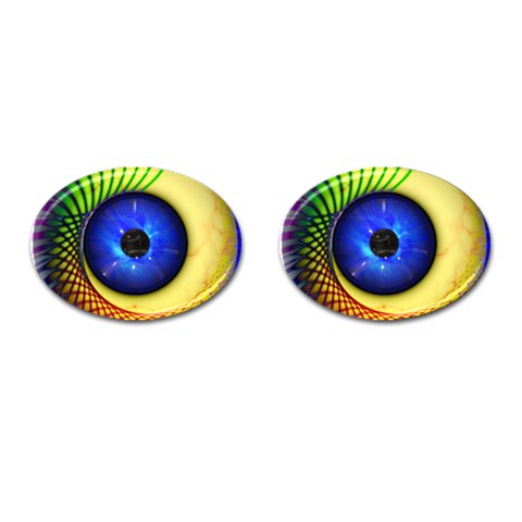 Eerie Psychedelic Eye Cufflinks (Oval) from UrbanLoad.com Front(Pair)