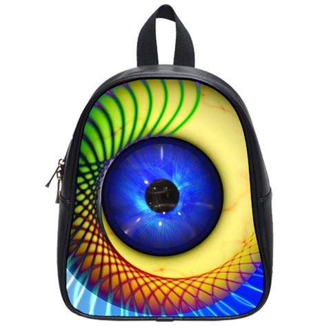 Eerie Psychedelic Eye School Bag (Small) from UrbanLoad.com Front