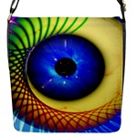 Eerie Psychedelic Eye Flap Closure Messenger Bag (Small)