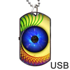 Eerie Psychedelic Eye Dog Tag USB Flash (Two Sides) from UrbanLoad.com Front