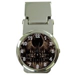 Skull Poster Background Money Clip with Watch