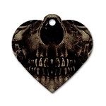 Skull Poster Background Dog Tag Heart (One Sided) 
