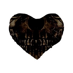 Skull Poster Background 16  Premium Heart Shape Cushion  from UrbanLoad.com Front