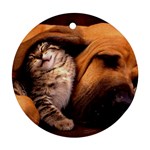 Cat And Dog Ornament (Round)