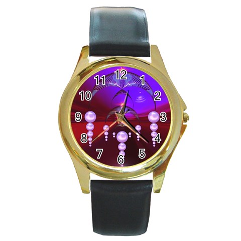 Transition Round Gold Metal Watch from UrbanLoad.com Front