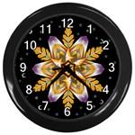 Water Harmony Wall Clock (Black with 12 white numbers)