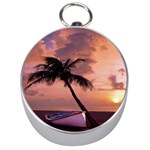 Sunset At The Beach Silver Compass