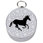 Unicorn on Starry Background Silver Compass
