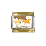 i love horses-10 Gold Trim Italian Charm (9mm)