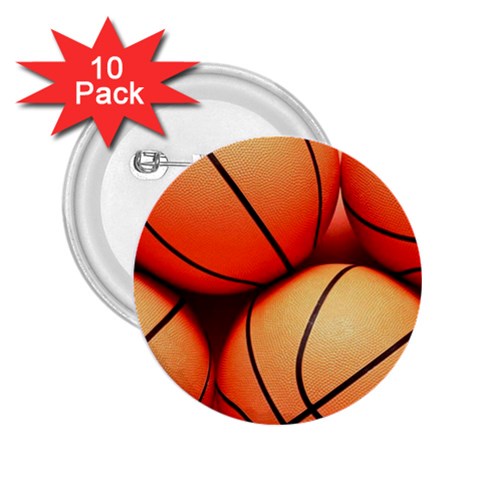 Basketball 2.25  Button (10 pack) from UrbanLoad.com Front