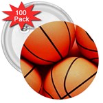 Basketball 3  Button (100 pack)