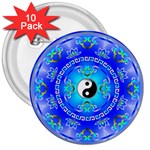 YinYang 3  Button (10 pack)
