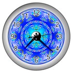 YinYang Wall Clock (Silver with 12 black numbers)