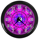 YinYang Wall Clock (Black with 12 black numbers)