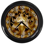 OM Lotus Wall Clock (Black with 12 white numbers)